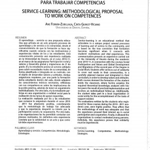 Aprendizaje-servicio: propuesta metodológica para trabajar competencias español