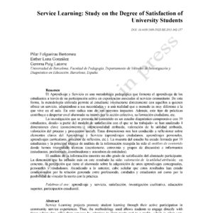 Aprendizaje y servicio: estudio del grado de satisfacción de estudiantes universitarios