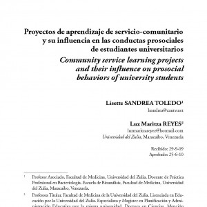 Proyectos de aprendizaje de servicio-comunitario y su influencia en las conductas prosociales de estudiantes universitarios