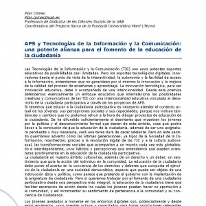 APS y Tecnologías de la Información y la Comunicación: una potente alianza para el fomento de la educación de la ciudadanía