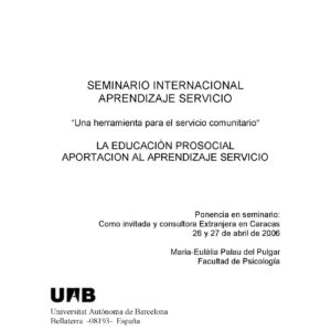Seminario internacional de aprendizaje y servicio. Una herramienta para el servicio comunitario.