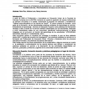 Prácticas de aprendizaje en servicio: un compromiso en la formación del profesorado de educación inicial